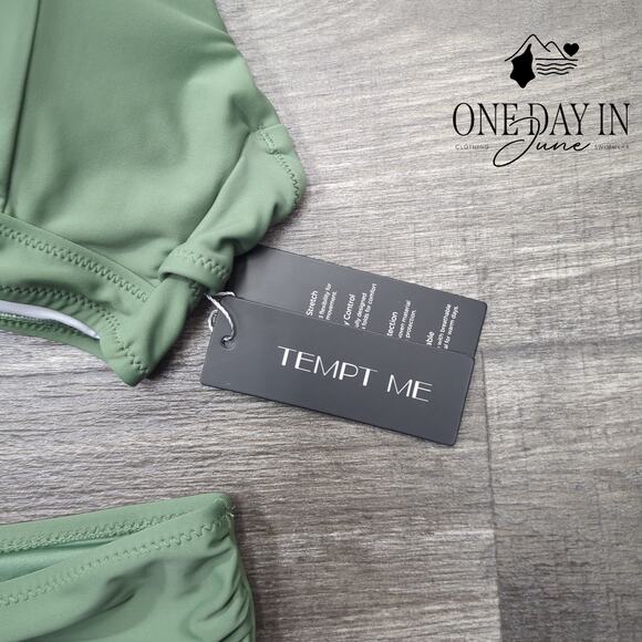 Tempt Me Cross Front High Waist Bikini Swimsuit Size M - Picture 4 of 7